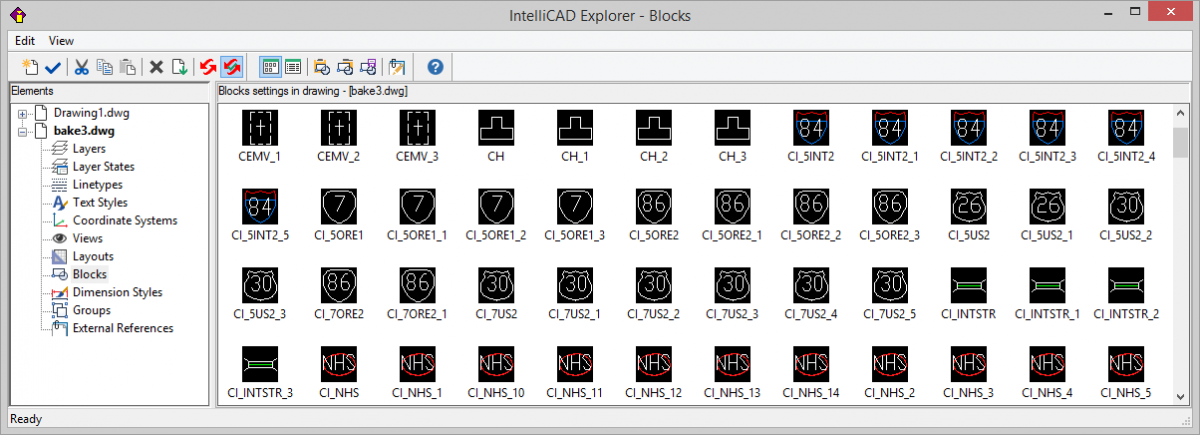 IntelliCAD Prieskumník - Prehliadač blokov